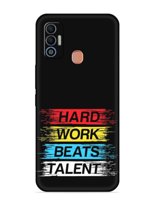 Hard Work Beats Embossed Soft Silicone Case for Tecno Spark 7T