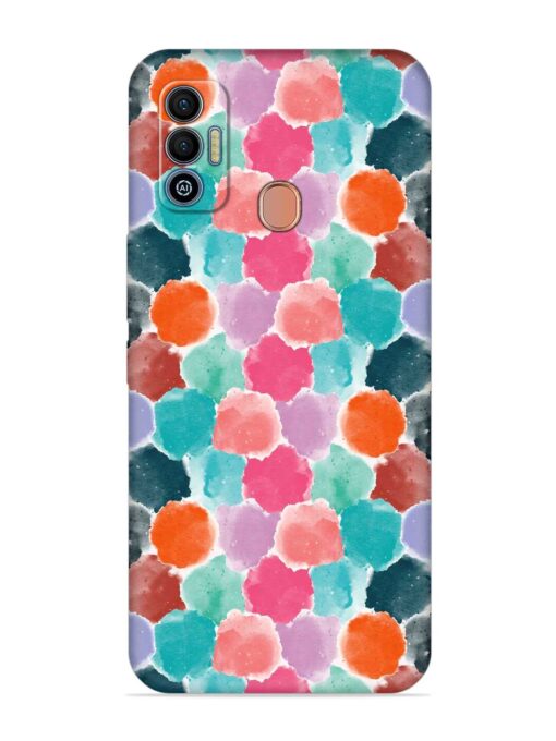 Colorful Seamless Pattern Embossed Soft Silicone Case for Tecno Spark 7T