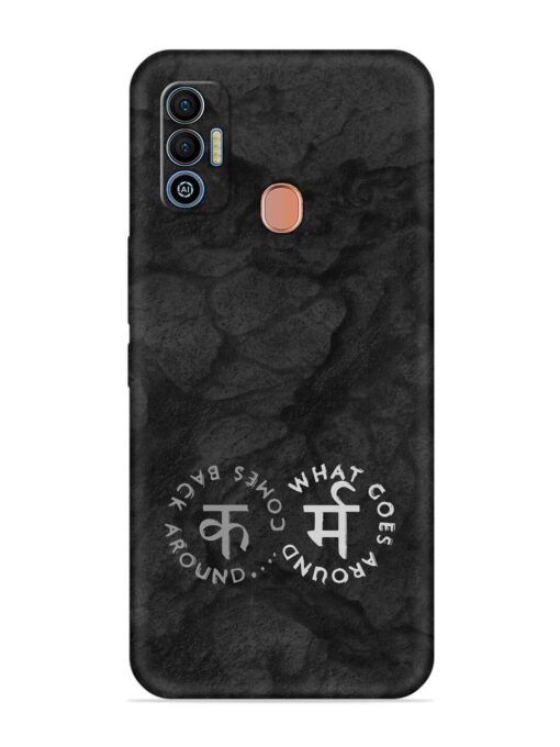 Karma Hindi Word Embossed Soft Silicone Case for Tecno Spark 7T