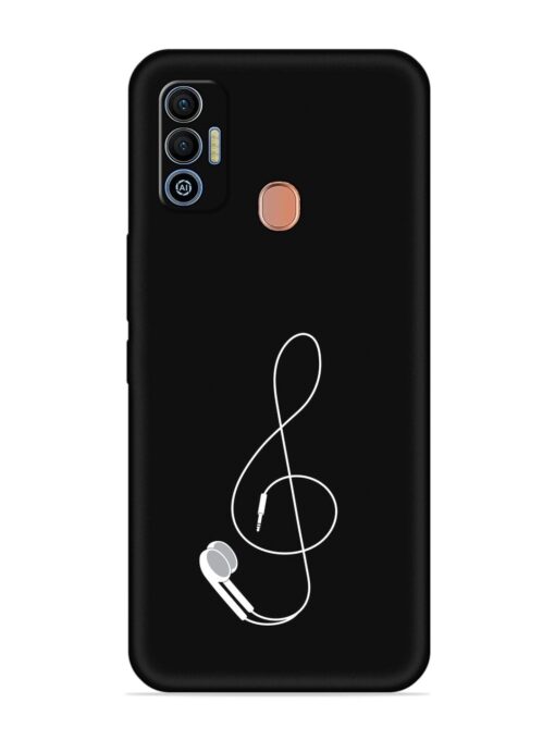 Music Earphone Vector Embossed Soft Silicone Case for Tecno Spark 7T