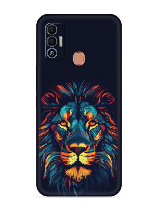 Colorful Lion Embossed Soft Silicone Case for Tecno Spark 7T