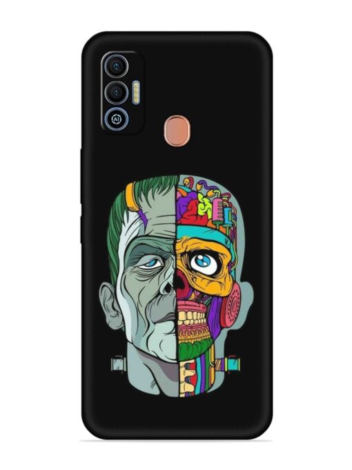 Men Vs Skull Embossed Soft Silicone Case for Tecno Spark 7T