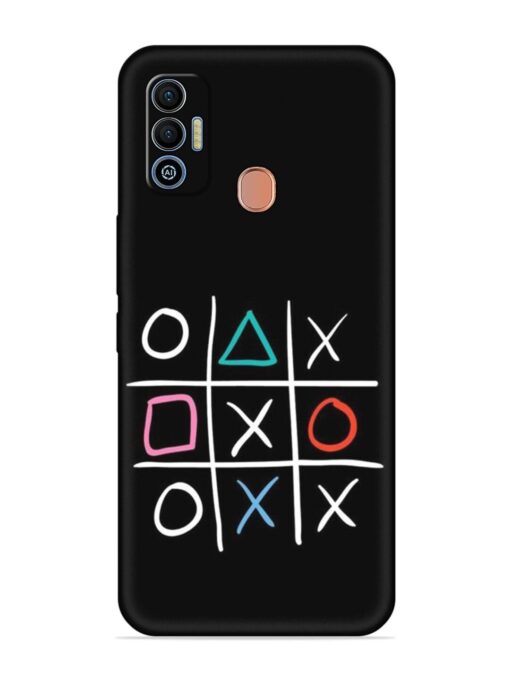 Super Neon Tic-Tac-Toe Embossed Soft Silicone Case for Tecno Spark 7T