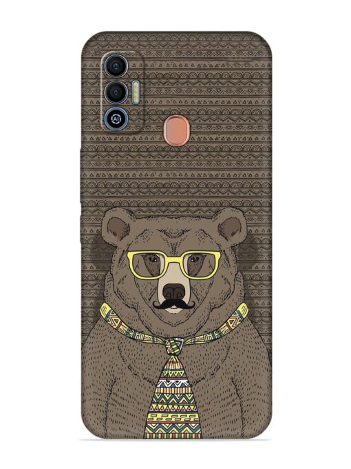 Grizzly Bear Embossed Soft Silicone Case for Tecno Spark 7T