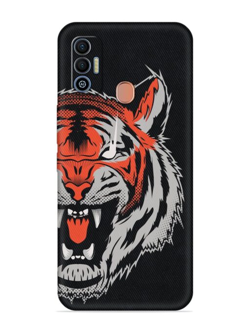 Tiger Aggression Embossed Soft Silicone Case for Tecno Spark 7T