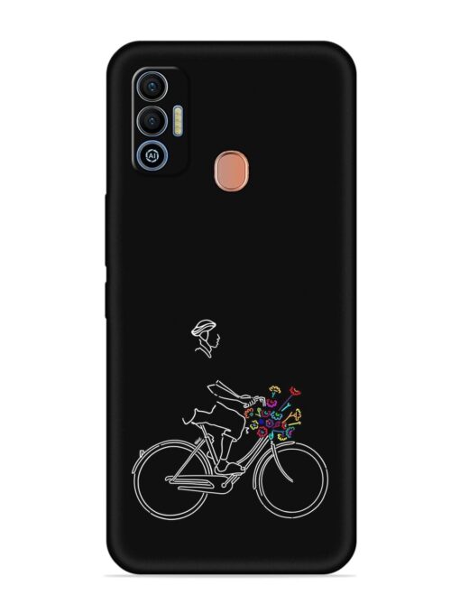 Minimalist Cycle Art Embossed Soft Silicone Case for Tecno Spark 7T