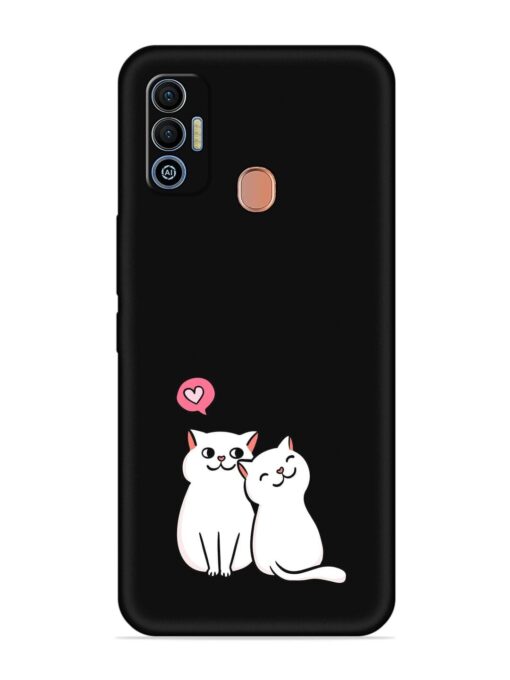 Cute Loving Cats Embossed Soft Silicone Case for Tecno Spark 7T Zapvi