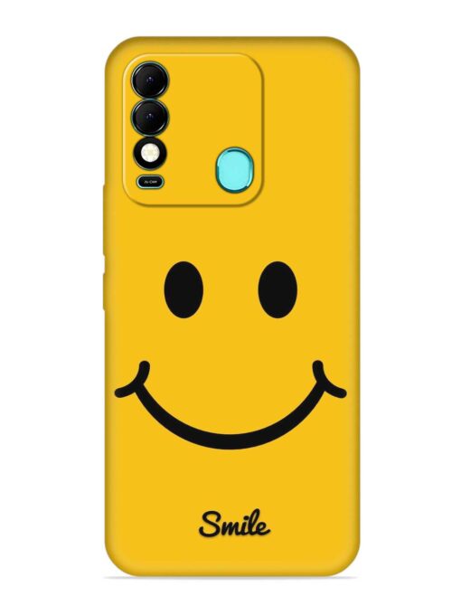 Yellow Smiley Embossed Soft Silicone Case for Tecno Spark 8 Zapvi