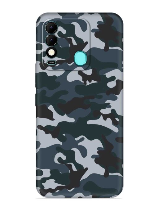 Dark Blue Army Military Art Embossed Soft Silicone Case for Tecno Spark 8 Zapvi