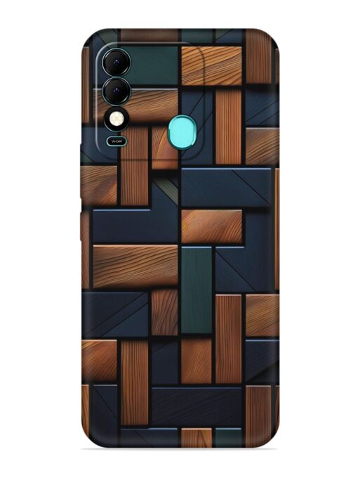 Wooden Background Cubes Embossed Soft Silicone Case for Tecno Spark 8 Zapvi