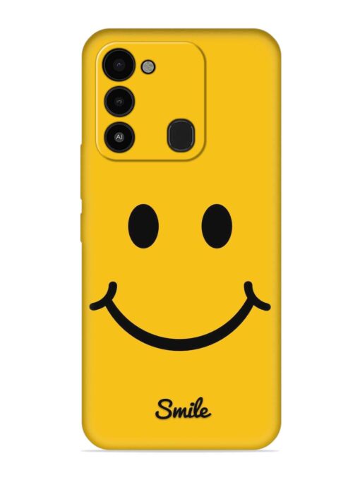 Yellow Smiley Embossed Soft Silicone Case for Tecno Spark 8C