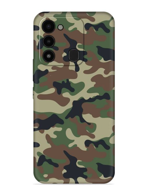 Army Military Camouflage Dark Green Embossed Soft Silicone Case for Tecno Spark 8C Zapvi