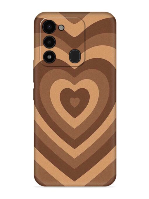 Brown Heart Embossed Soft Silicone Case for Tecno Spark 8C Zapvi