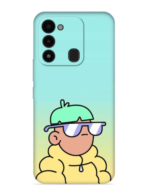 Doodles Cool Character Embossed Soft Silicone Case for Tecno Spark 8C Zapvi