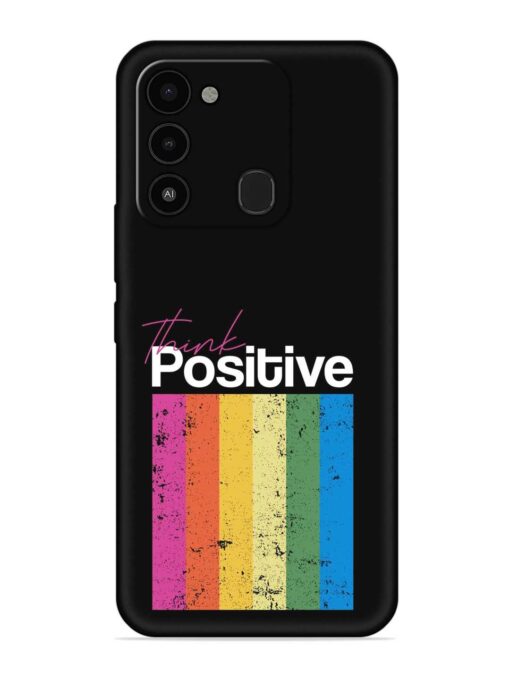 Think Positive Typography Embossed Soft Silicone Case for Tecno Spark 8C