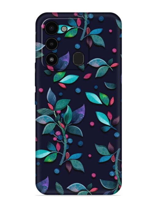 Decorative Watercolor Flower Embossed Soft Silicone Case for Tecno Spark 8C