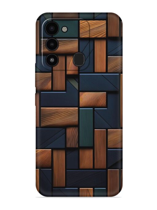 Wooden Background Cubes Embossed Soft Silicone Case for Tecno Spark 8C Zapvi