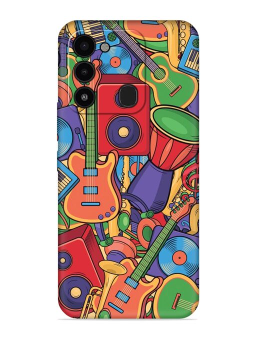 Colorful Music Art Embossed Soft Silicone Case for Tecno Spark 8C