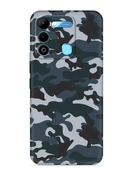 Dark Blue Army Military Art Embossed Soft Silicone Case for Tecno Spark 9