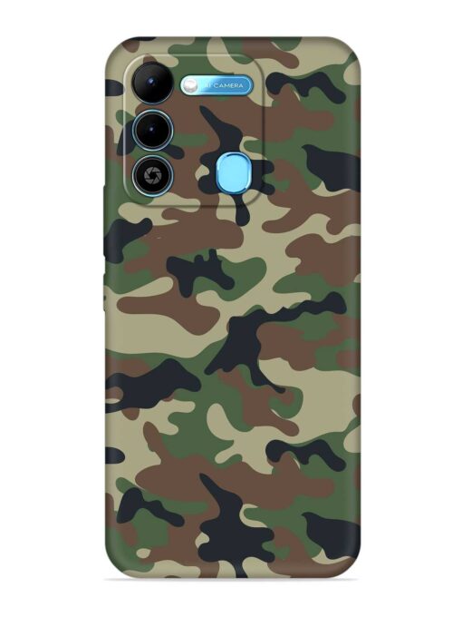 Army Military Camouflage Dark Green Embossed Soft Silicone Case for Tecno Spark 9