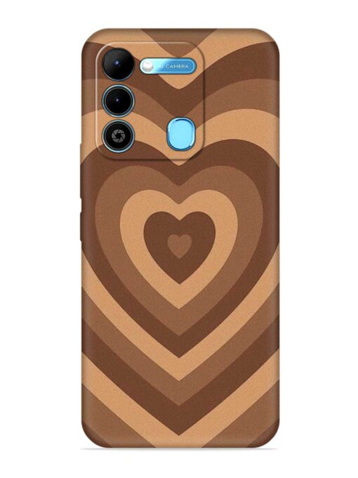 Brown Heart Embossed Soft Silicone Case for Tecno Spark 9