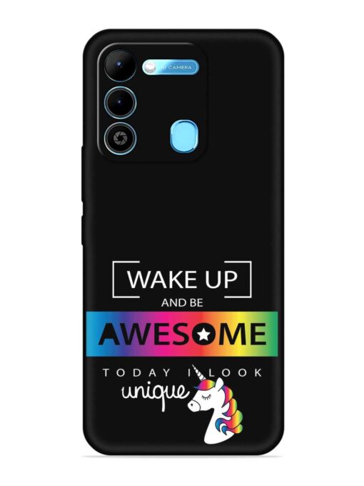 Inspirational Quote Unicorn Embossed Soft Silicone Case for Tecno Spark 9 Zapvi