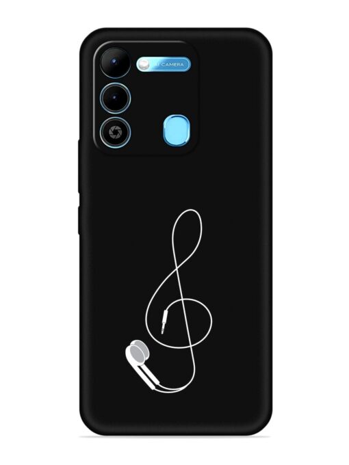 Music Earphone Vector Embossed Soft Silicone Case for Tecno Spark 9 Zapvi