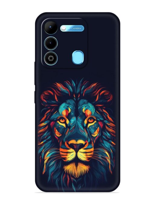 Colorful Lion Embossed Soft Silicone Case for Tecno Spark 9