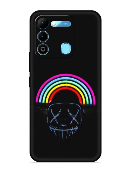 Mask Rainbow Embossed Soft Silicone Case for Tecno Spark 9