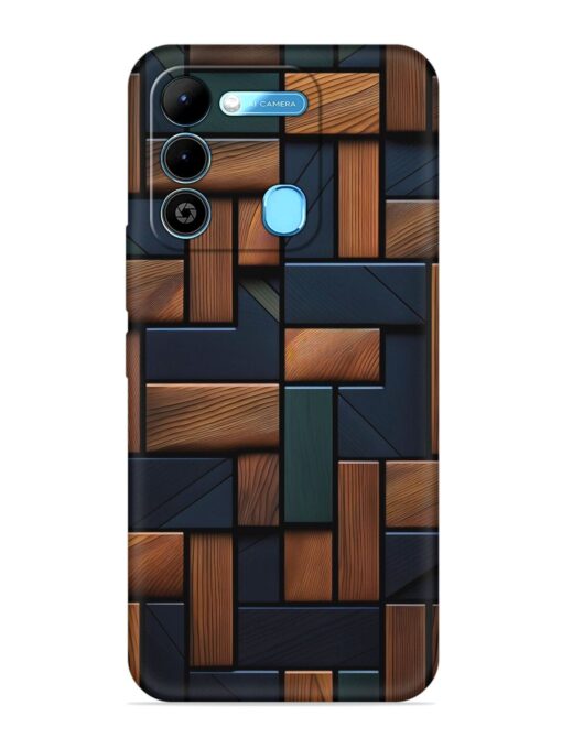 Wooden Background Cubes Embossed Soft Silicone Case for Tecno Spark 9 Zapvi