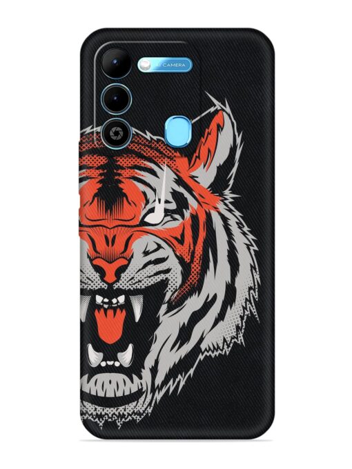 Tiger Aggression Embossed Soft Silicone Case for Tecno Spark 9