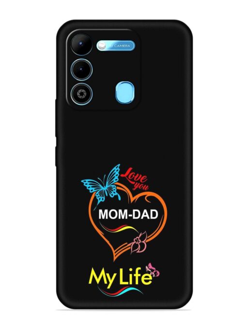 Love You Mom Dad Embossed Soft Silicone Case for Tecno Spark 9