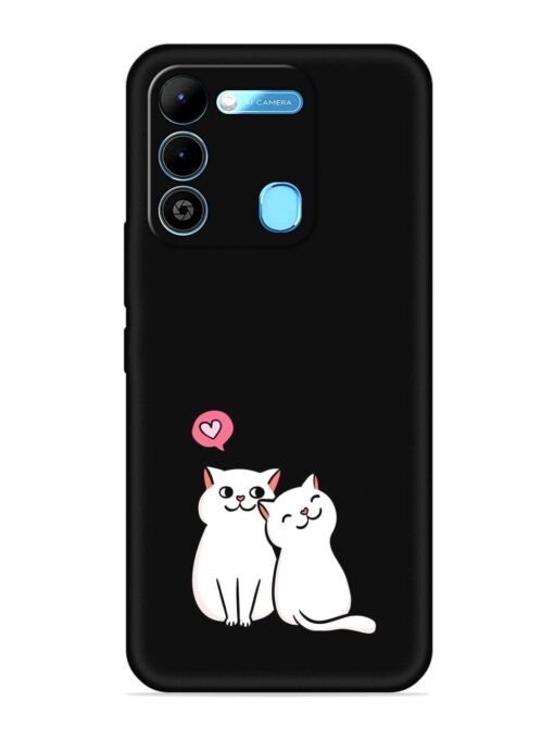 Cute Loving Cats Embossed Soft Silicone Case for Tecno Spark 9