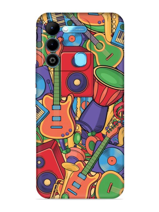 Colorful Music Art Embossed Soft Silicone Case for Tecno Spark 9