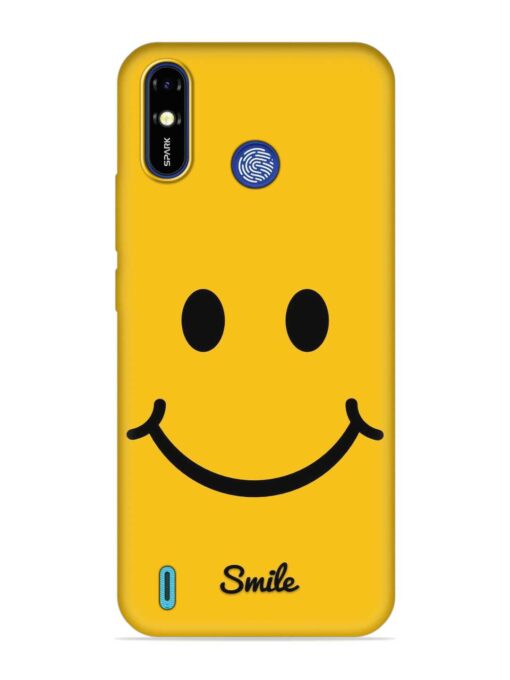 Yellow Smiley Embossed Soft Silicone Case for Tecno Spark Go (2019) Zapvi