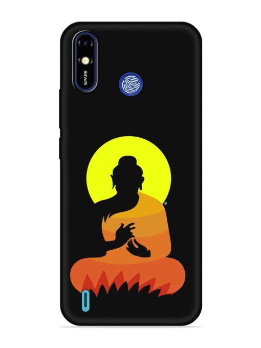 Buddha Art Black Embossed Soft Silicone Case for Tecno Spark Go (2019) Zapvi