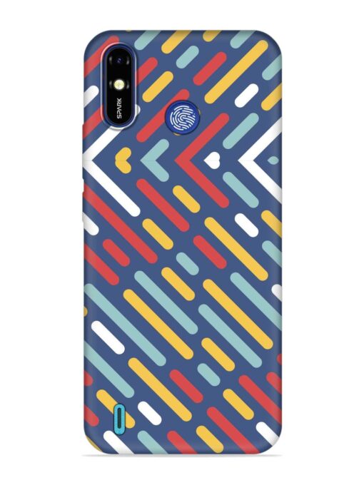 Colored Lines Embossed Soft Silicone Case for Tecno Spark Go (2019) Zapvi