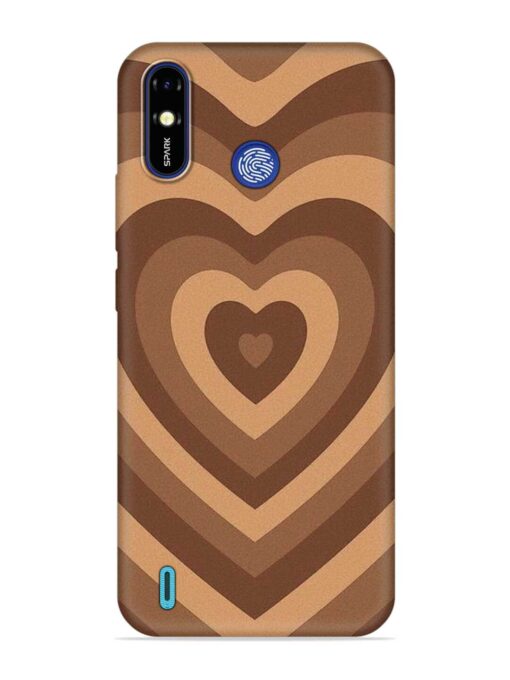 Brown Heart Embossed Soft Silicone Case for Tecno Spark Go (2019)