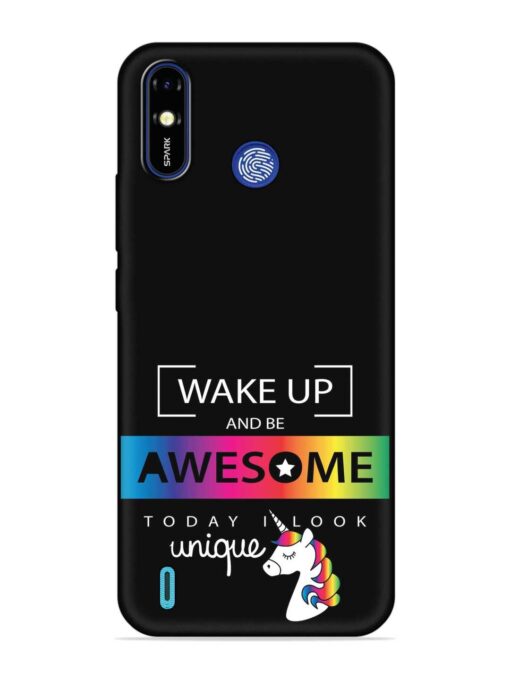 Inspirational Quote Unicorn Embossed Soft Silicone Case for Tecno Spark Go (2019)