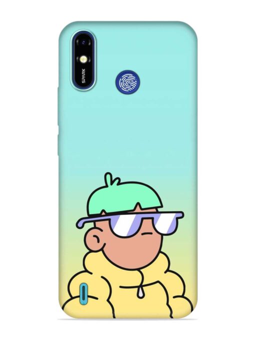 Doodles Cool Character Embossed Soft Silicone Case for Tecno Spark Go (2019) Zapvi