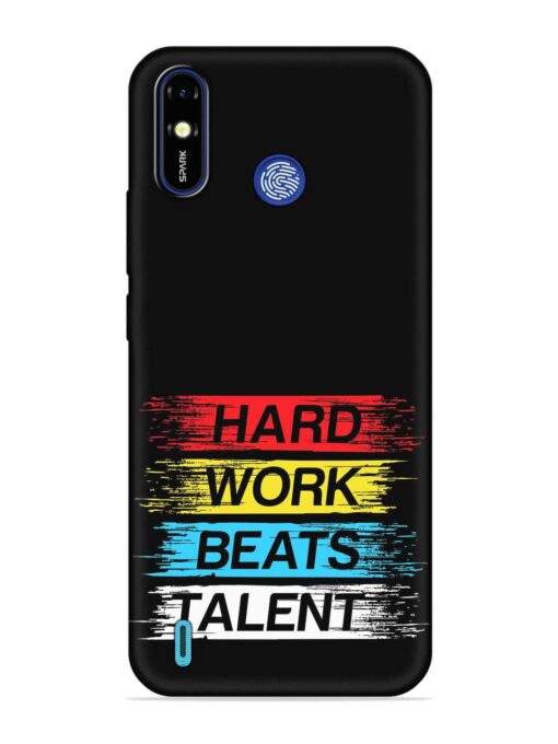 Hard Work Beats Embossed Soft Silicone Case for Tecno Spark Go (2019)