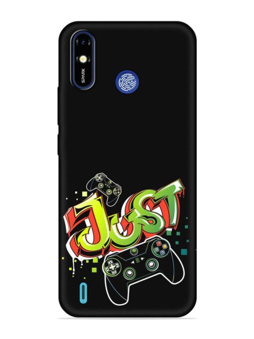 Graffiti Gamepad Illustration Embossed Soft Silicone Case for Tecno Spark Go (2019)