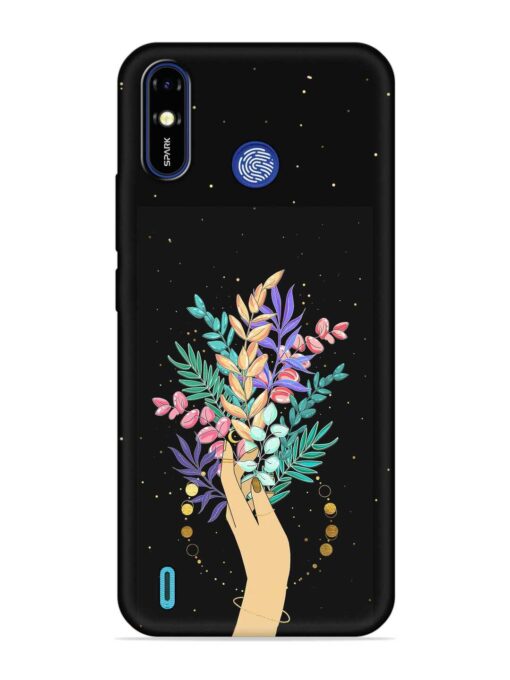 Flower On Hand Embossed Soft Silicone Case for Tecno Spark Go (2019)