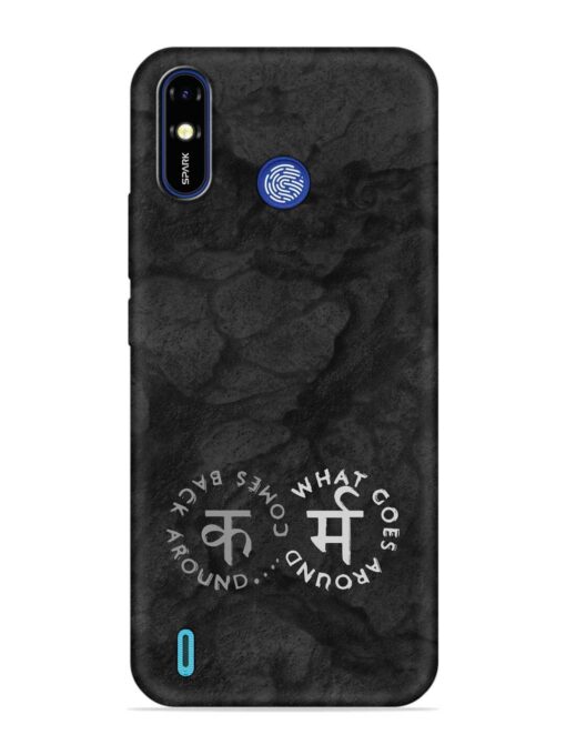 Karma Hindi Word Embossed Soft Silicone Case for Tecno Spark Go (2019) Zapvi