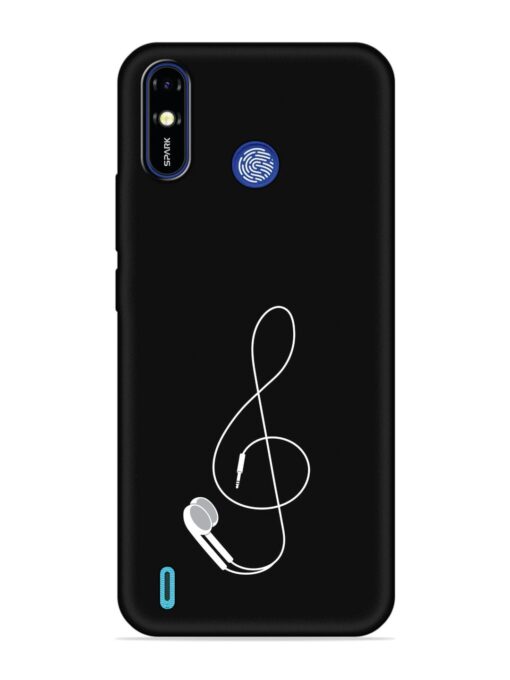 Music Earphone Vector Embossed Soft Silicone Case for Tecno Spark Go (2019)