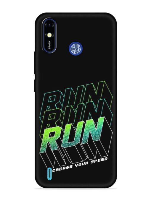 Run Embossed Soft Silicone Case for Tecno Spark Go (2019) Zapvi