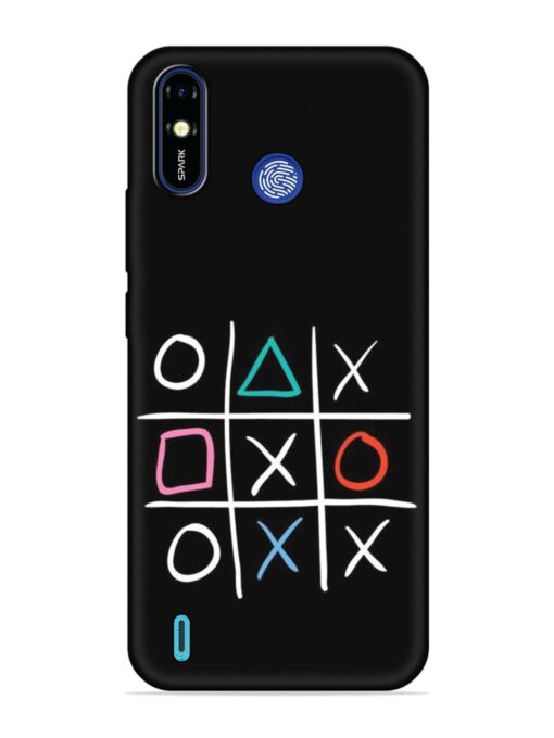 Super Neon Tic-Tac-Toe Embossed Soft Silicone Case for Tecno Spark Go (2019)