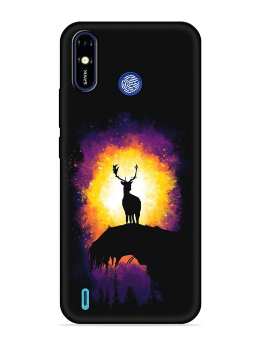 Elk Animal Art Embossed Soft Silicone Case for Tecno Spark Go (2019) Zapvi