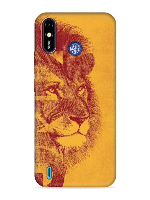 Gold Lion Crown Art Embossed Soft Silicone Case for Tecno Spark Go (2019)