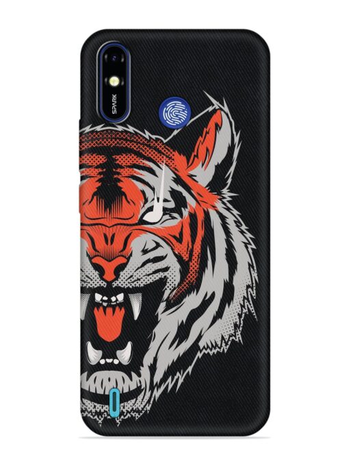 Tiger Aggression Embossed Soft Silicone Case for Tecno Spark Go (2019)